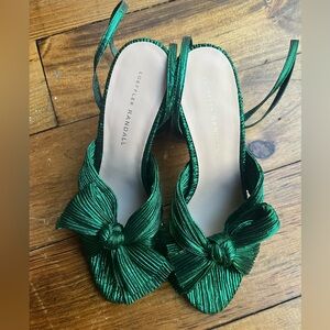 Green Metallic Heels New w/o Box